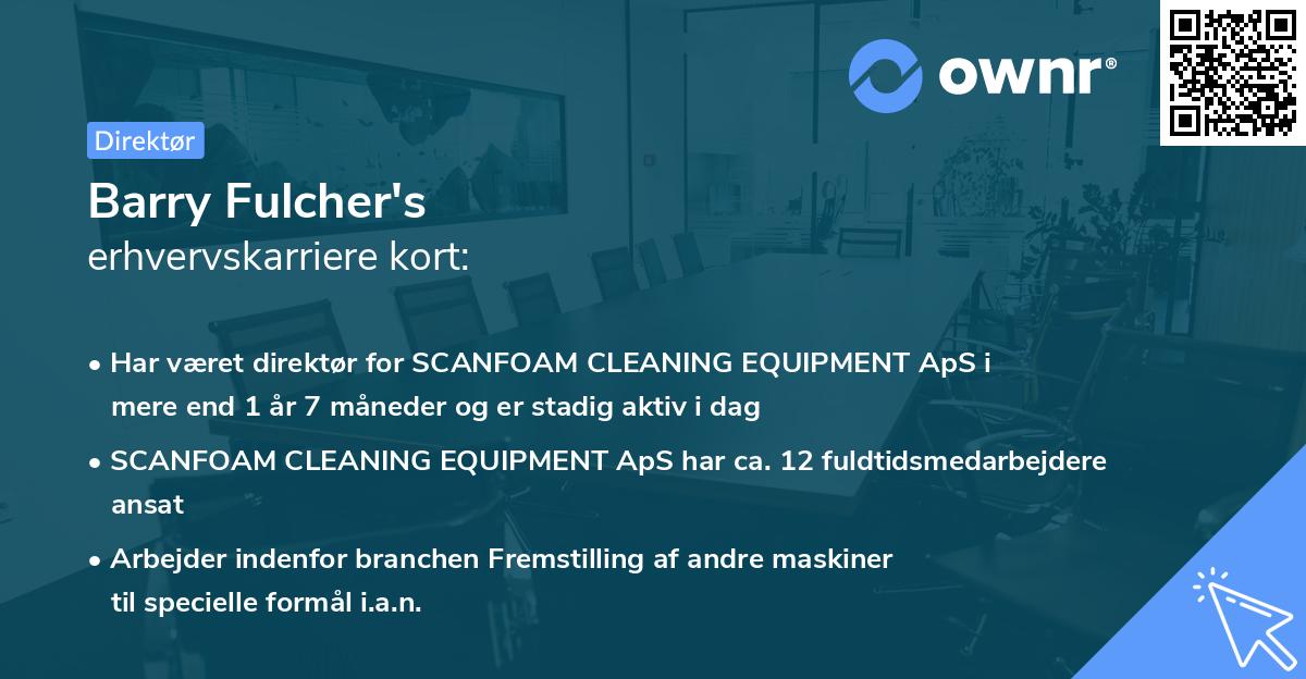 Barry Fulcher's erhvervskarriere kort