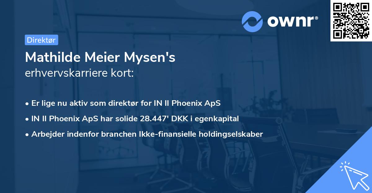 Mathilde Meier Mysen's erhvervskarriere kort