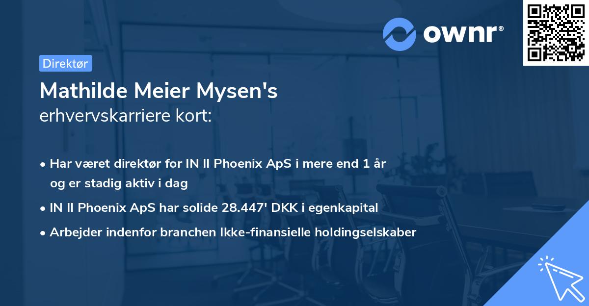 Mathilde Meier Mysen's erhvervskarriere kort