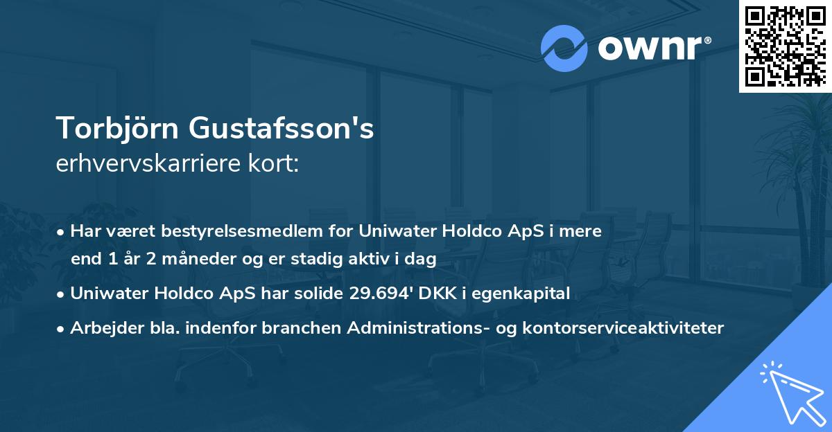 Torbjörn Gustafsson's erhvervskarriere kort