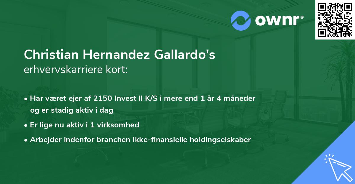 Christian Hernandez Gallardo's erhvervskarriere kort