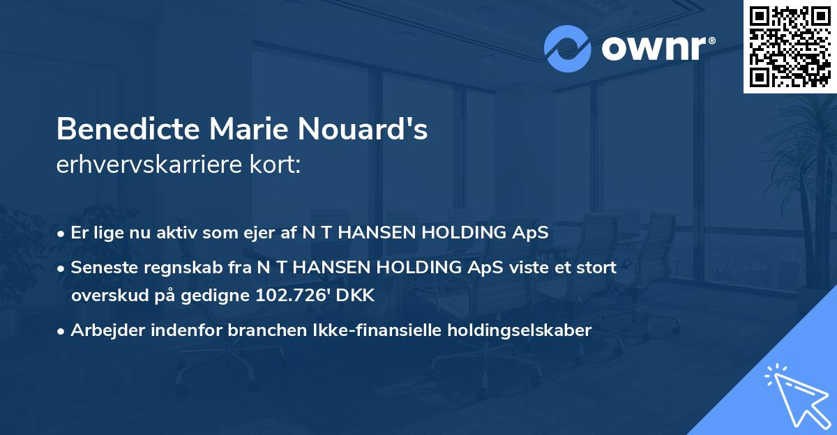 Benedicte Marie Nouard's erhvervskarriere kort