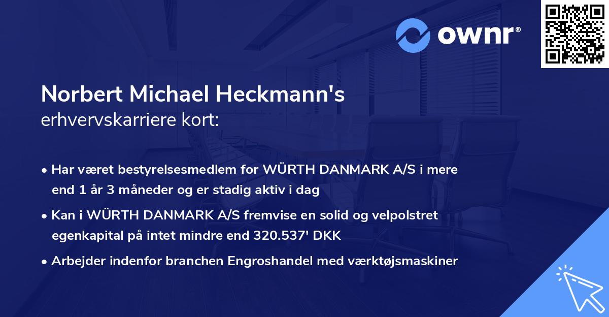 Norbert Michael Heckmann's erhvervskarriere kort