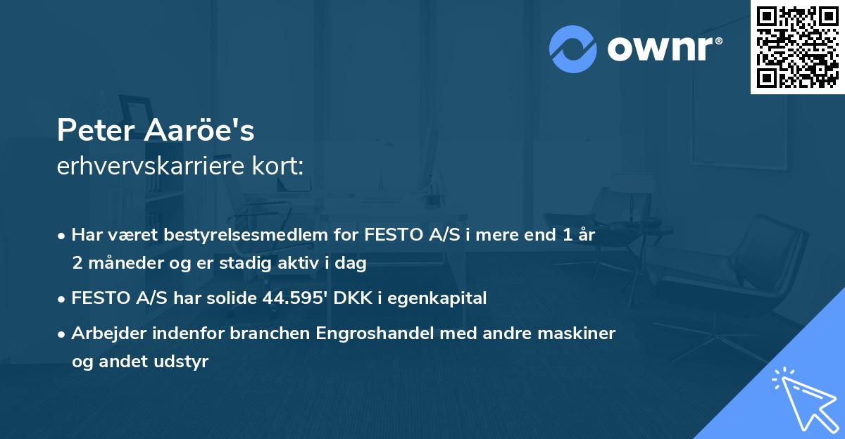 Peter Aaröe's erhvervskarriere kort