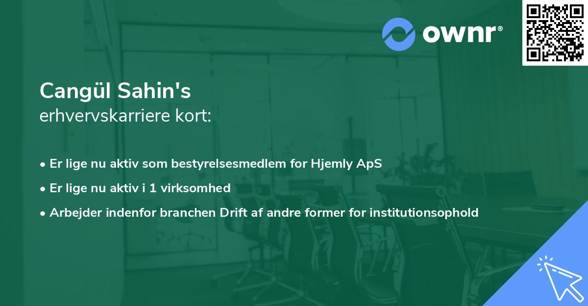 Cangül Sahin's erhvervskarriere kort