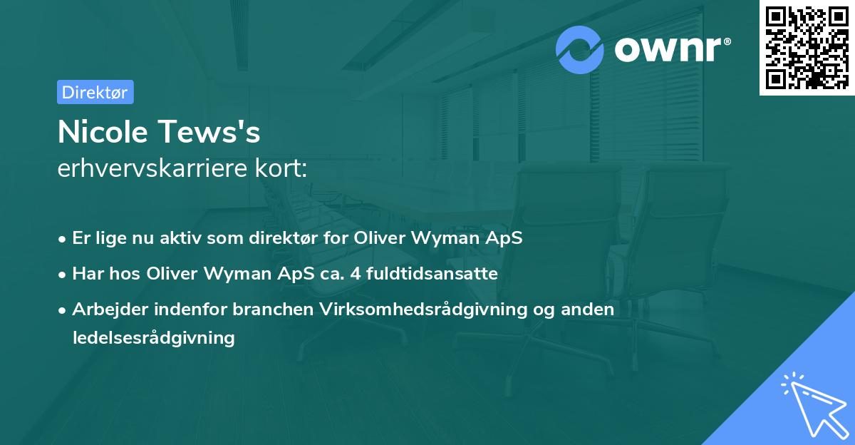 Nicole Tews's erhvervskarriere kort