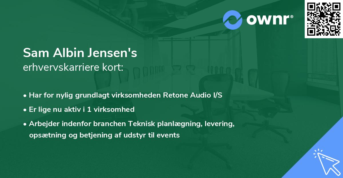 Sam Albin Jensen's erhvervskarriere kort