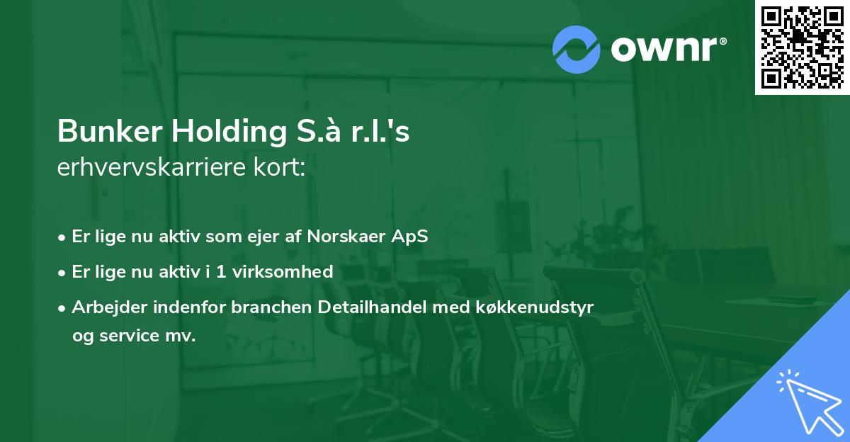 Bunker Holding S.à r.l.'s erhvervskarriere kort