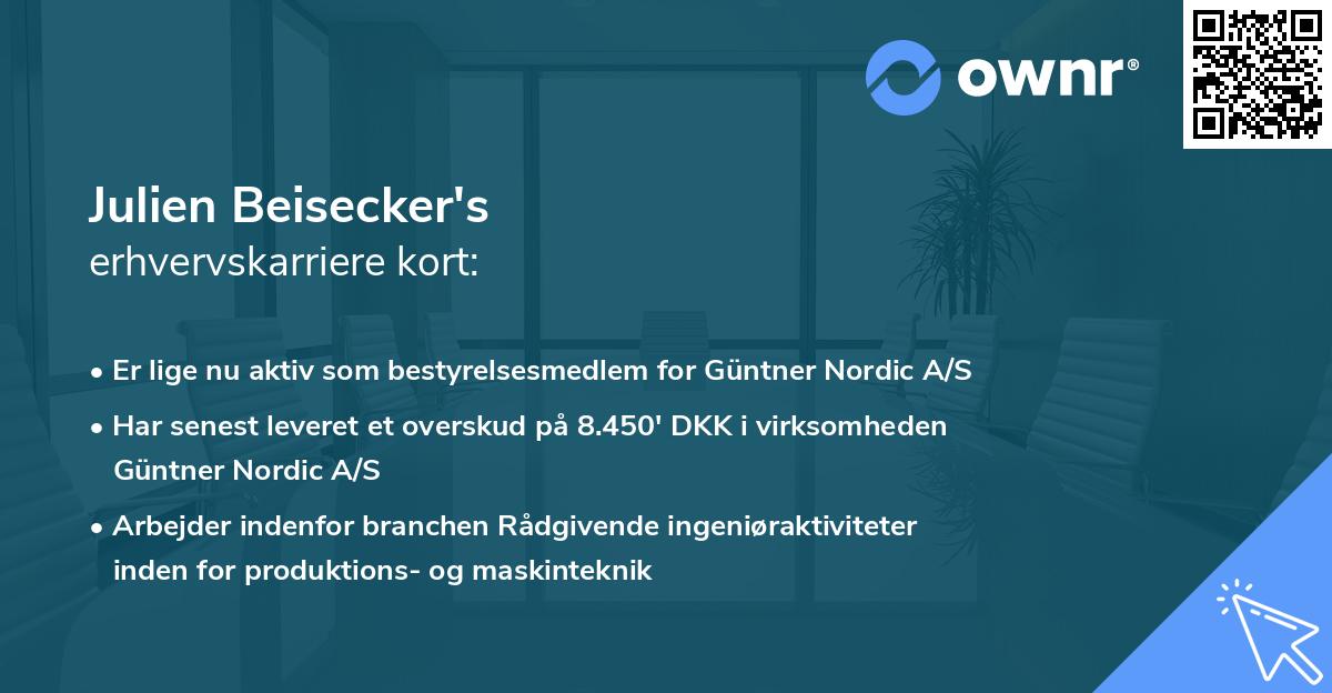 Julien Beisecker's erhvervskarriere kort