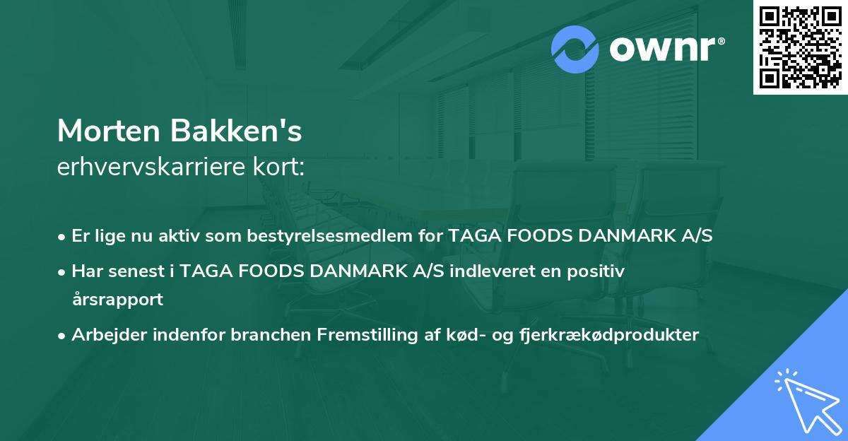 Morten Bakken's erhvervskarriere kort