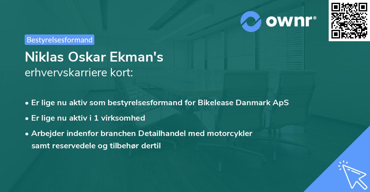Niklas Oskar Ekman's erhvervskarriere kort