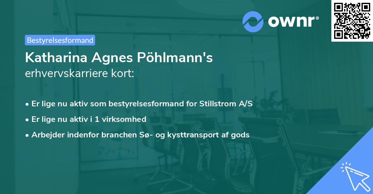 Katharina Agnes Pöhlmann's erhvervskarriere kort