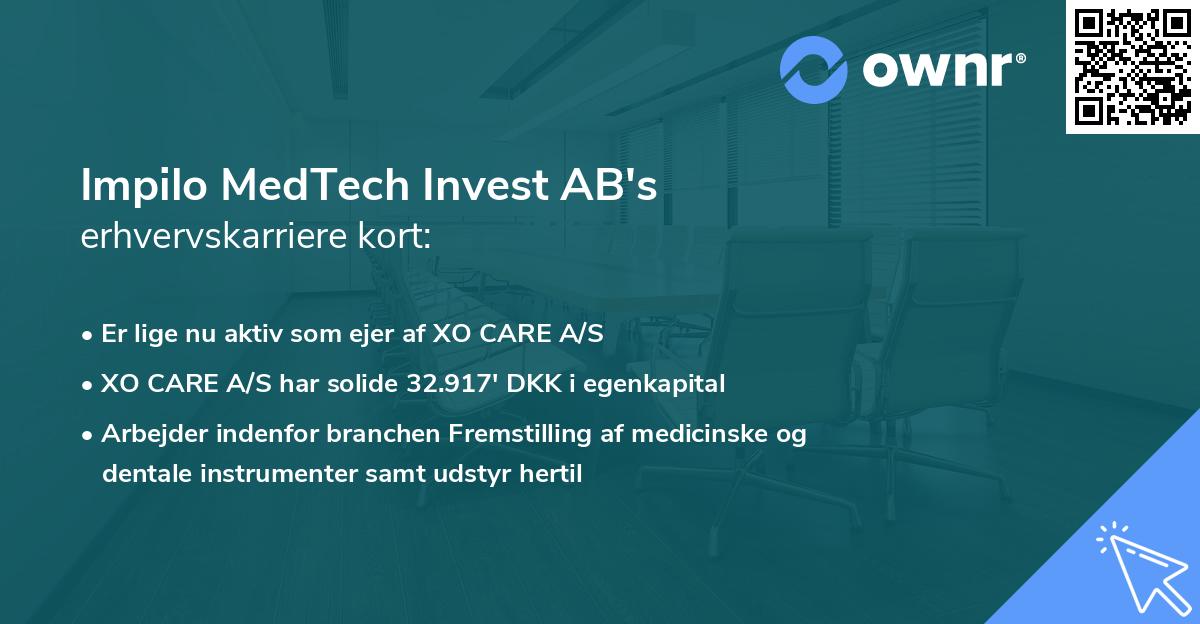 Impilo MedTech Invest AB's erhvervskarriere kort