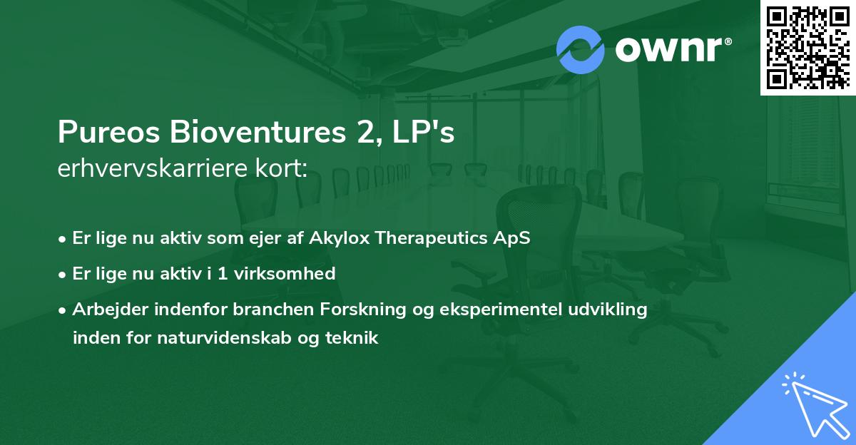 Pureos Bioventures 2, LP's erhvervskarriere kort