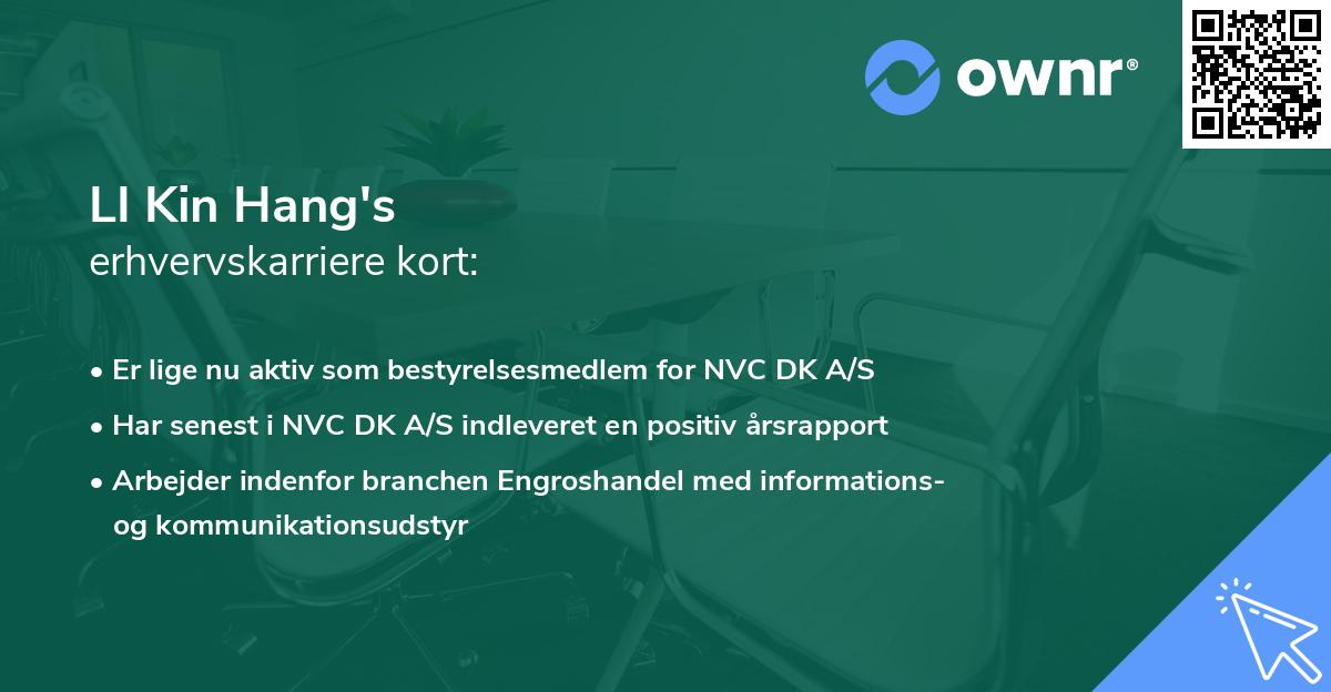LI Kin Hang's erhvervskarriere kort