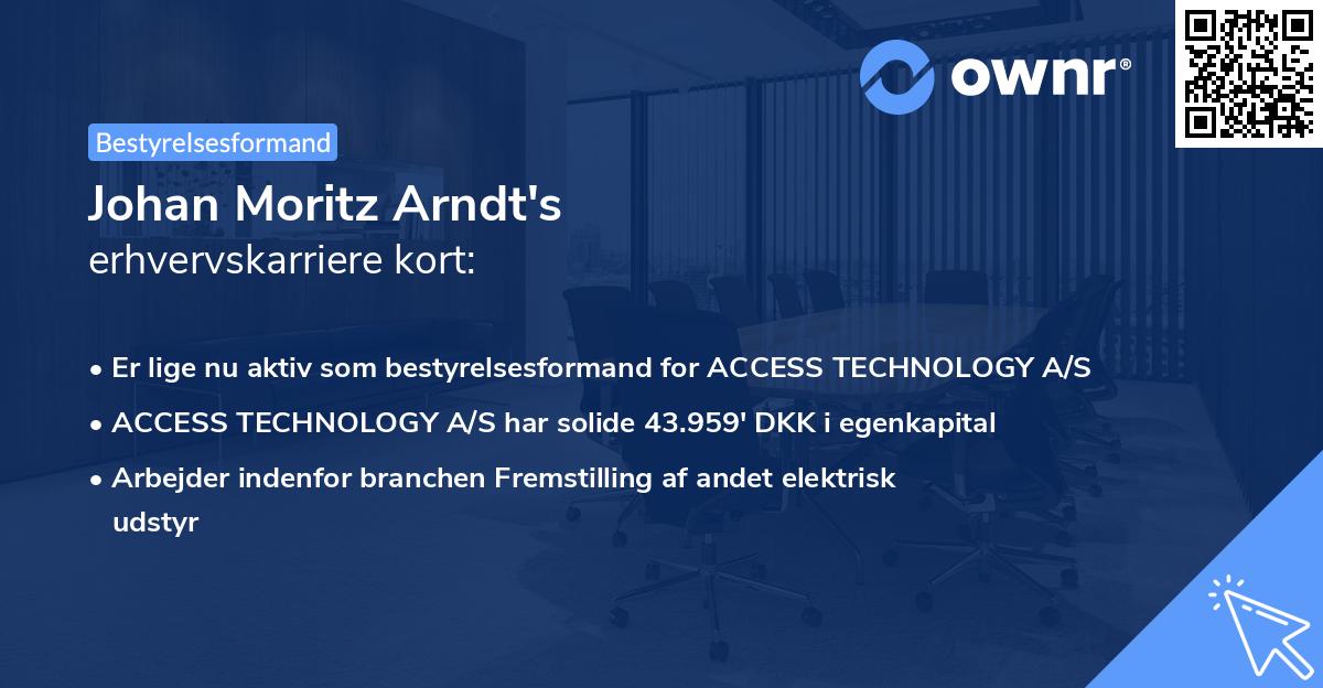 Johan Moritz Arndt's erhvervskarriere kort