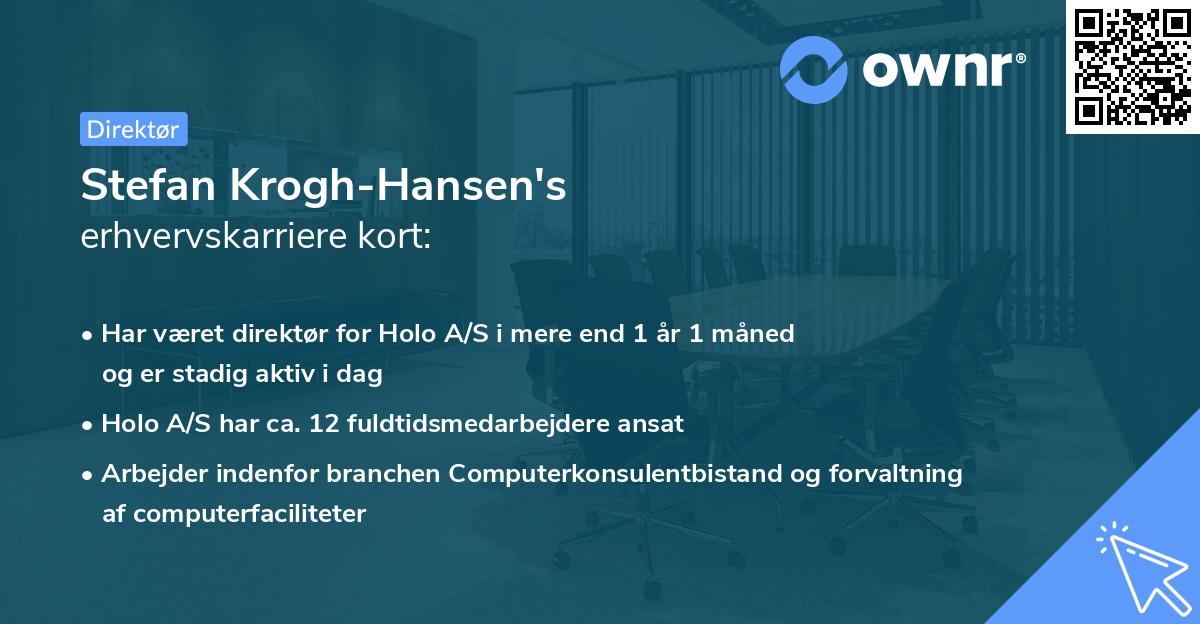 Stefan Krogh-Hansen's erhvervskarriere kort
