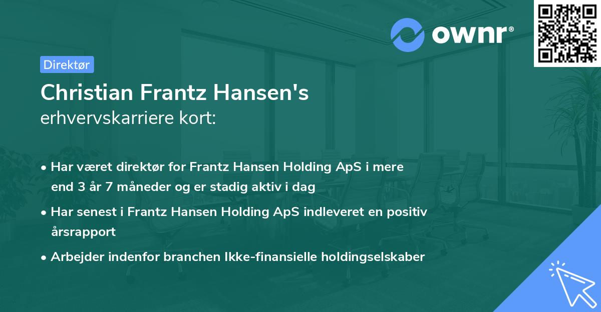 Christian Frantz Hansen's erhvervskarriere kort