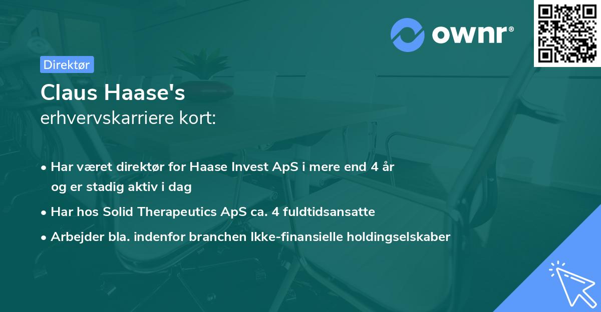 Claus Haase's erhvervskarriere kort