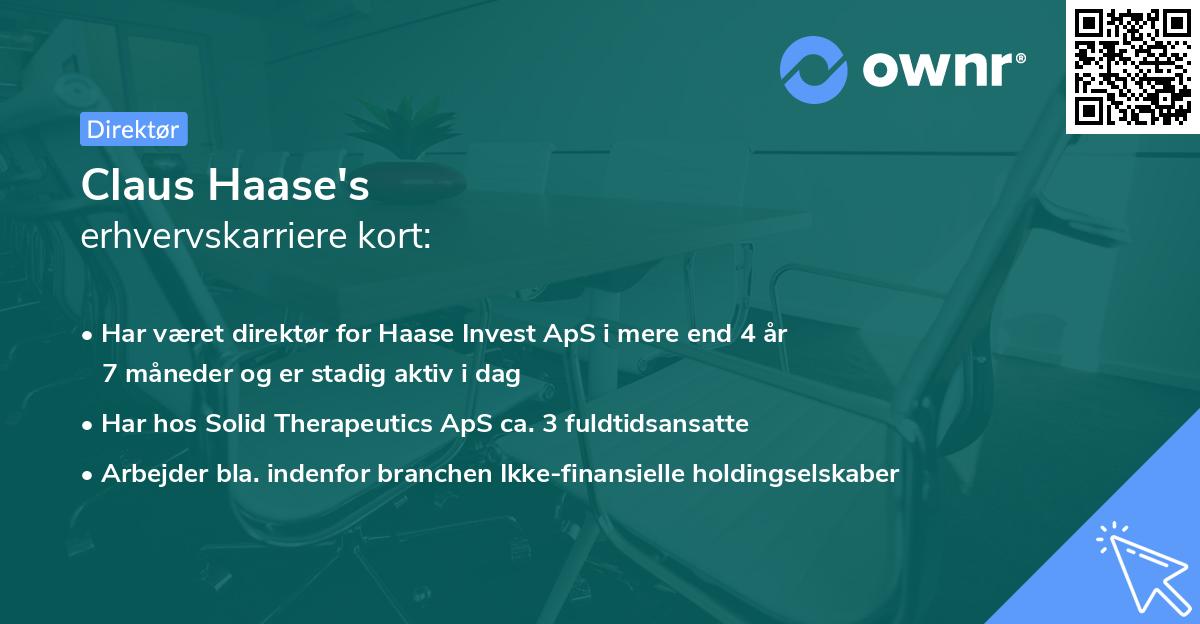 Claus Haase's erhvervskarriere kort