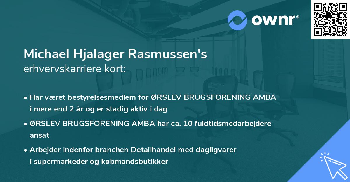 Michael Hjalager Rasmussen's erhvervskarriere kort