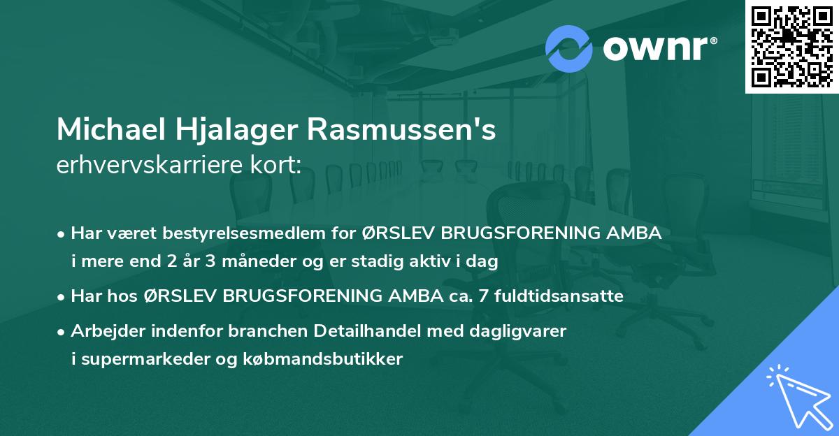 Michael Hjalager Rasmussen's erhvervskarriere kort
