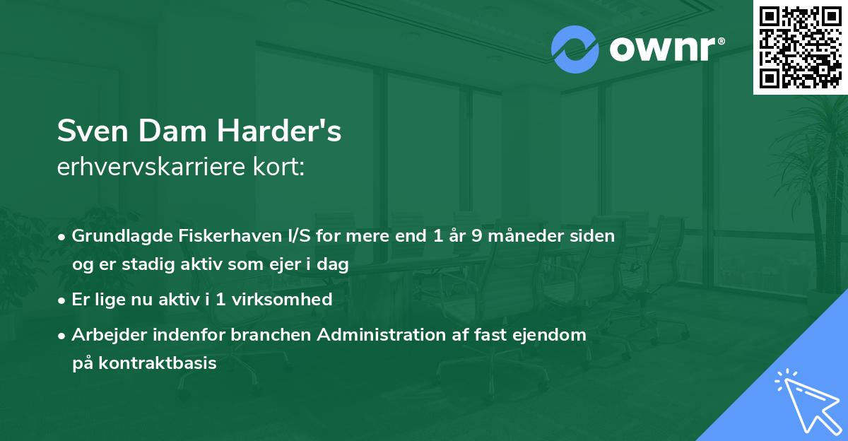 Sven Dam Harder's erhvervskarriere kort