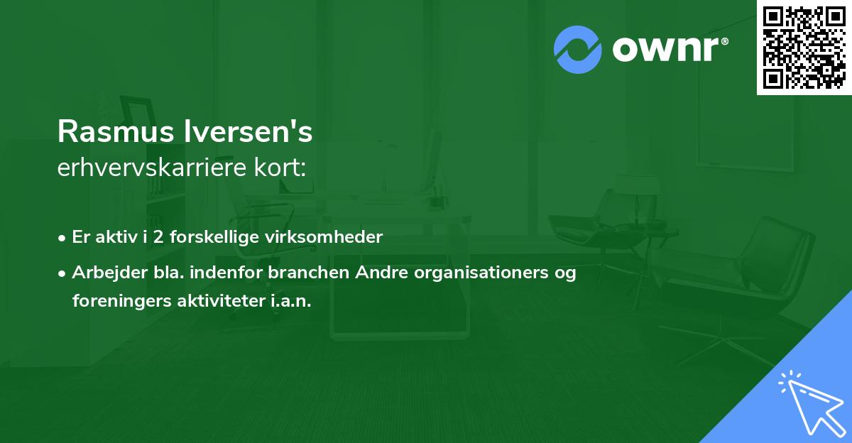 Rasmus Iversen's erhvervskarriere kort