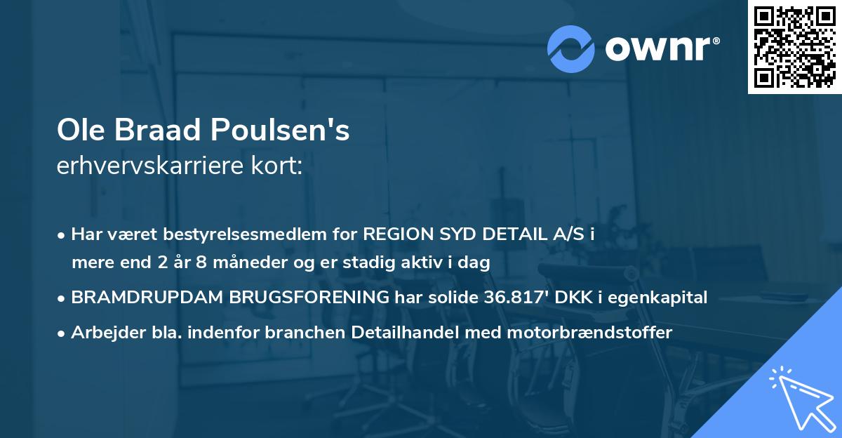 Ole Braad Poulsen's erhvervskarriere kort