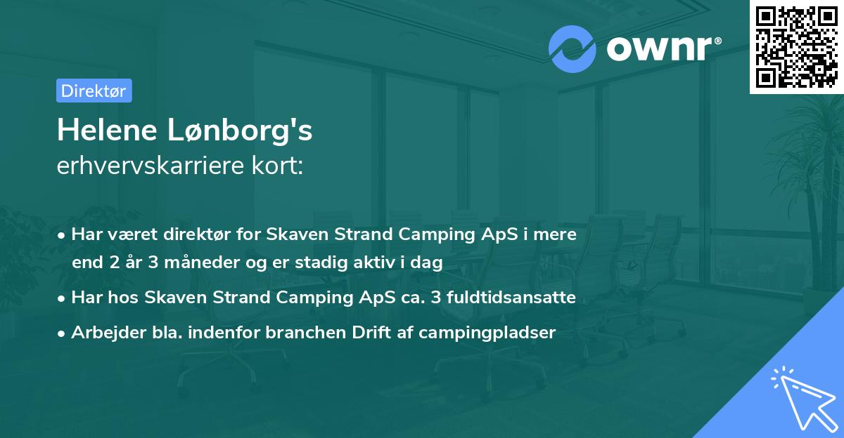 Helene Lønborg's erhvervskarriere kort