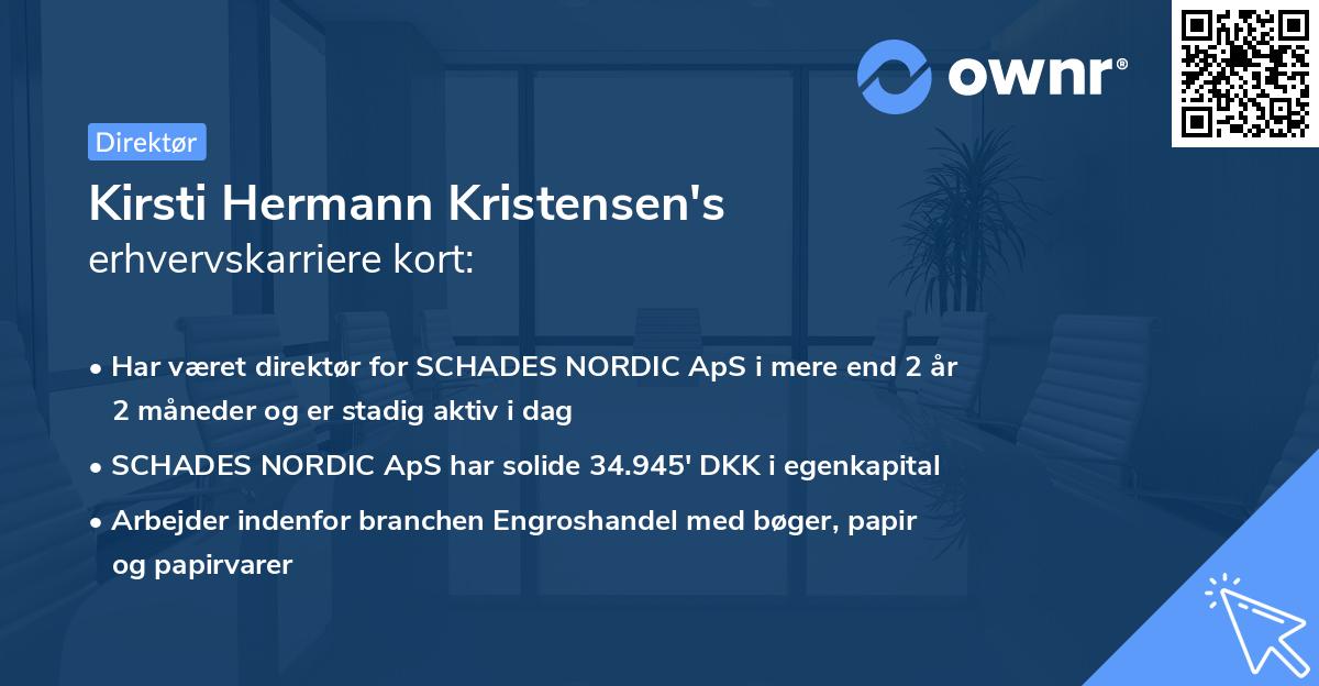 Kirsti Hermann Kristensen's erhvervskarriere kort