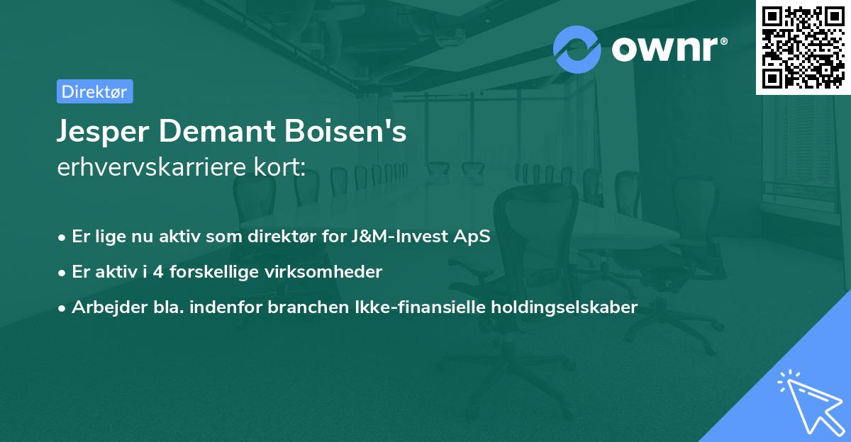 Jesper Demant Boisen's erhvervskarriere kort