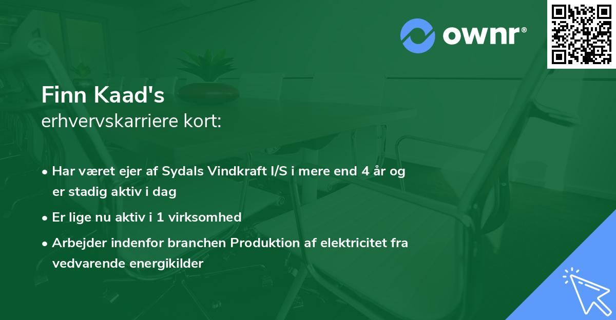 Finn Kaad's erhvervskarriere kort