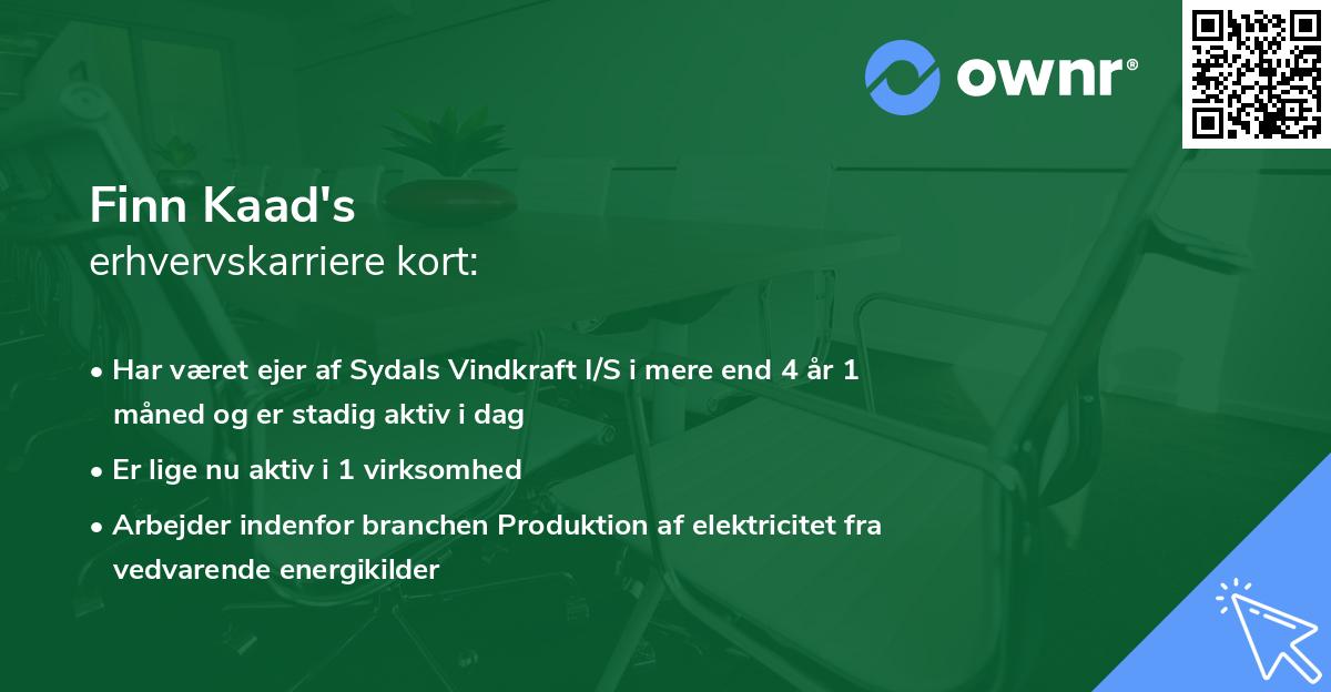 Finn Kaad's erhvervskarriere kort
