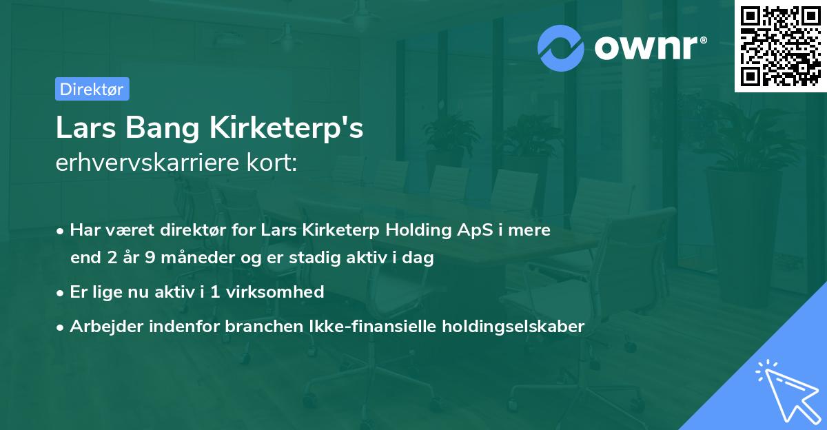 Lars Bang Kirketerp's erhvervskarriere kort