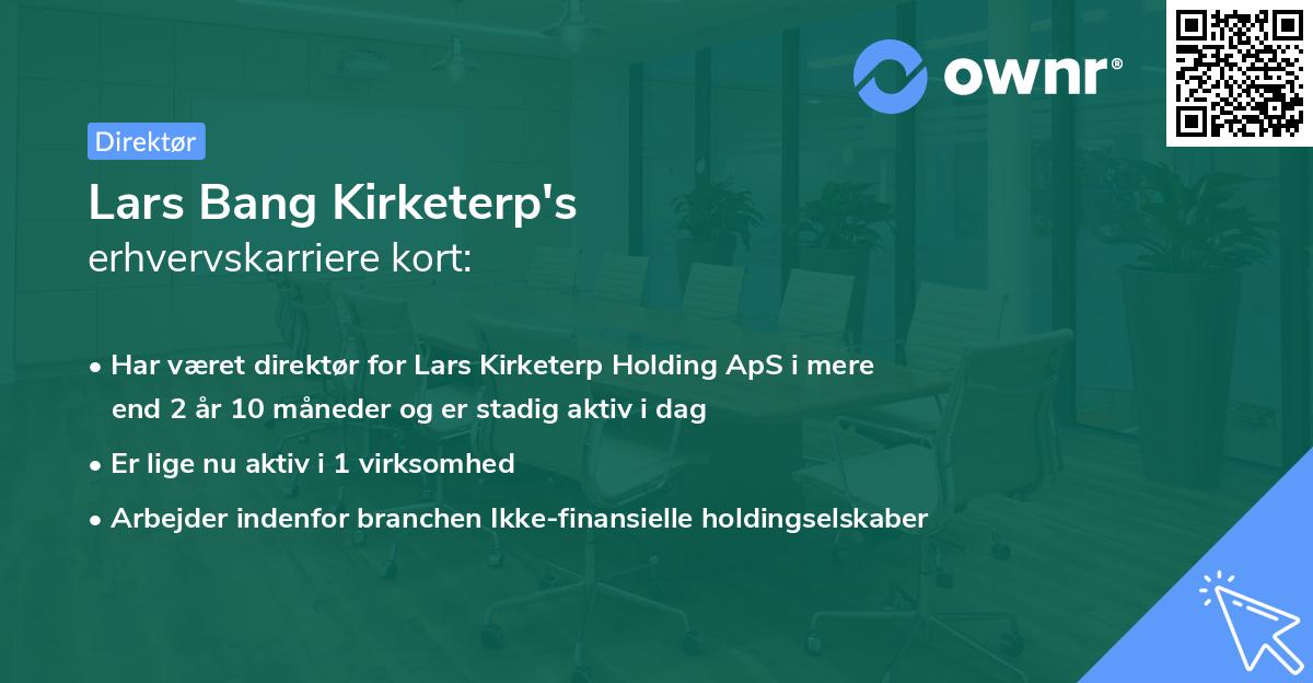 Lars Bang Kirketerp's erhvervskarriere kort