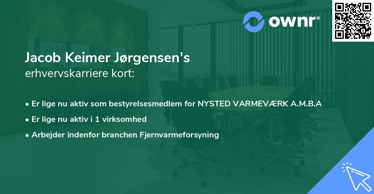 Jacob Keimer Jørgensen's erhvervskarriere kort