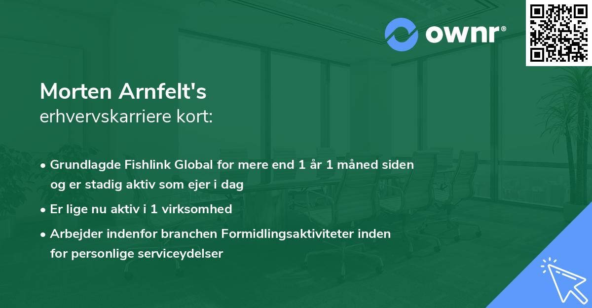 Morten Arnfelt's erhvervskarriere kort