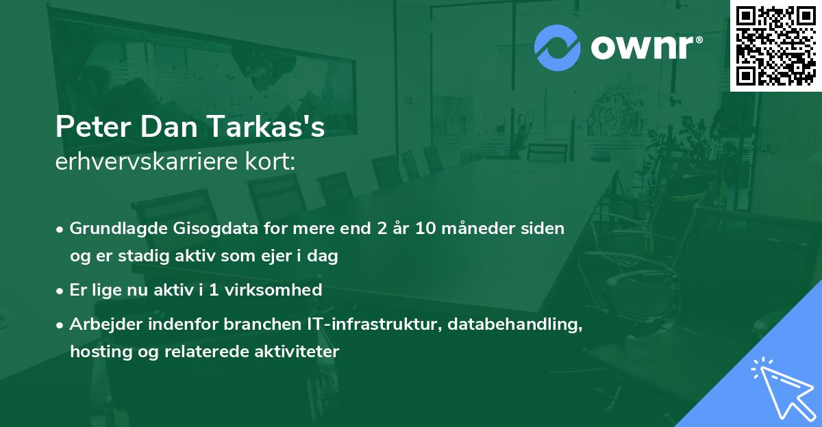 Peter Dan Tarkas's erhvervskarriere kort