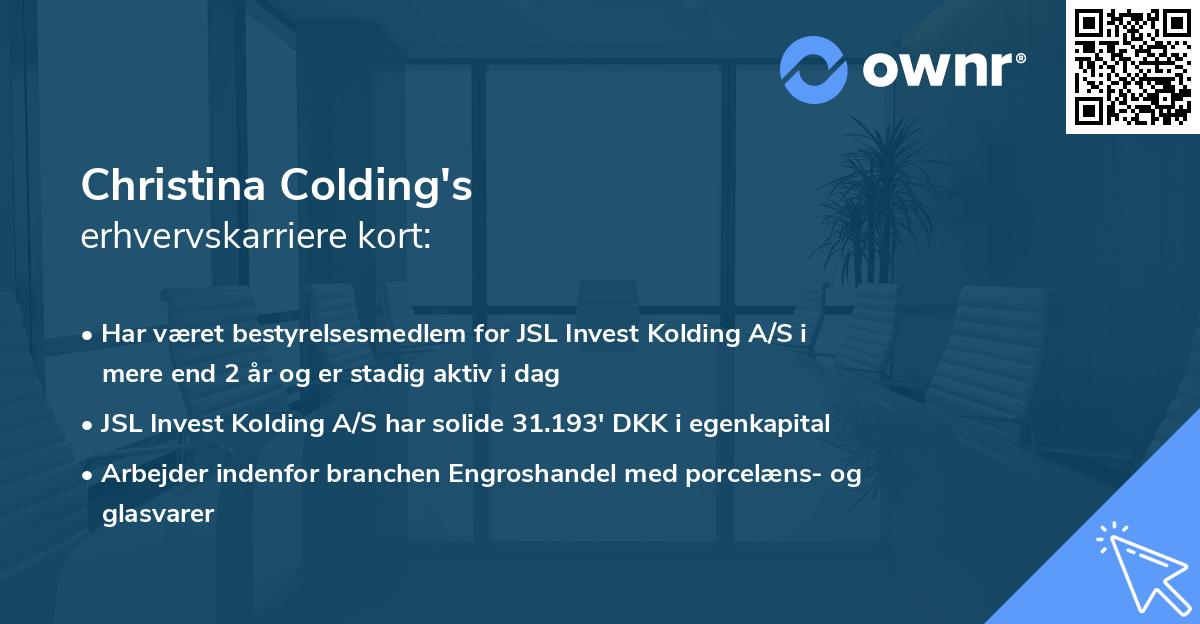 Christina Colding's erhvervskarriere kort