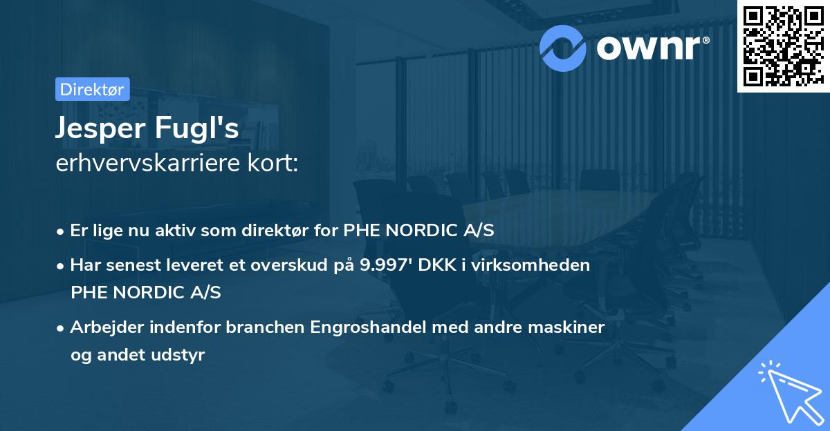 Jesper Fugl's erhvervskarriere kort