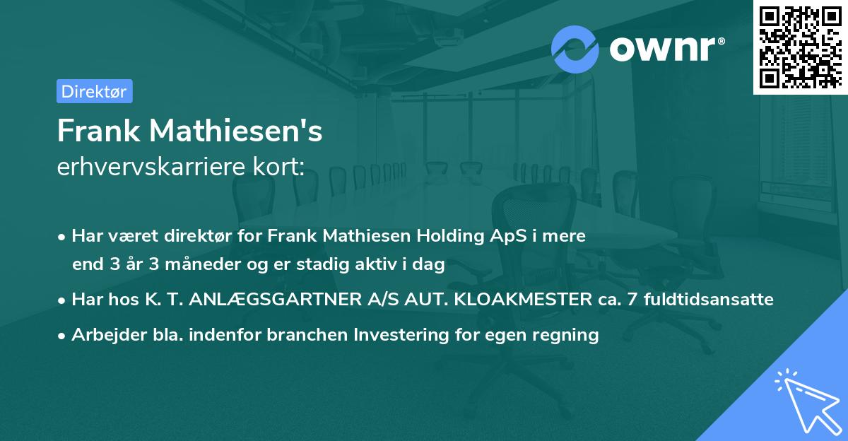 Frank Mathiesen's erhvervskarriere kort