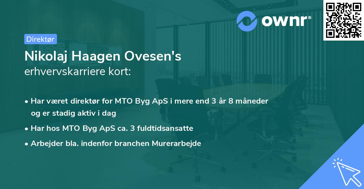 Nikolaj Haagen Ovesen's erhvervskarriere kort