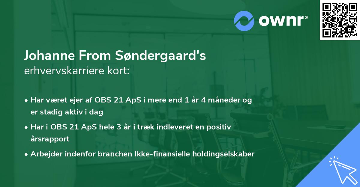 Johanne From Søndergaard's erhvervskarriere kort
