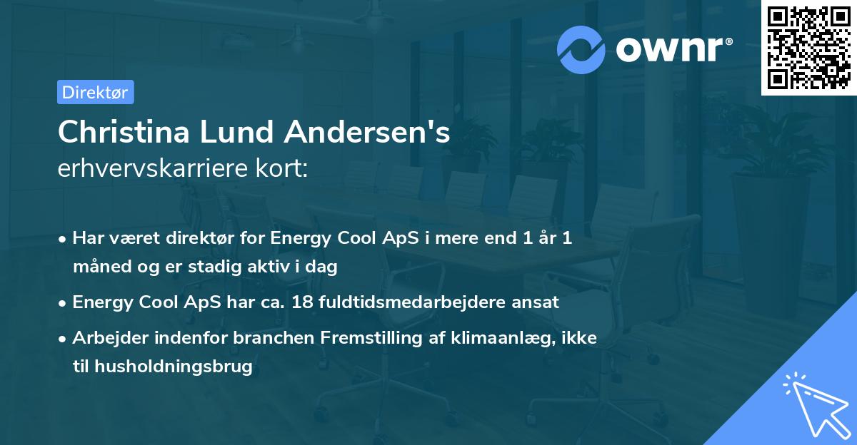 Christina Lund Andersen's erhvervskarriere kort