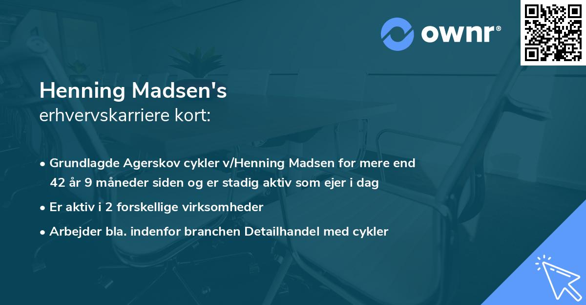 Henning Madsen's erhvervskarriere kort