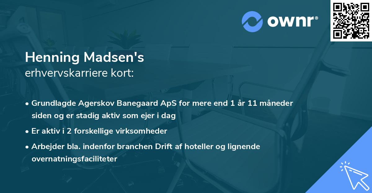 Henning Madsen's erhvervskarriere kort