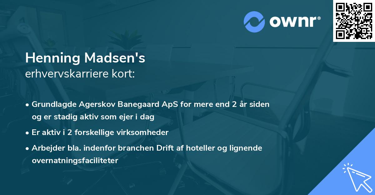 Henning Madsen's erhvervskarriere kort