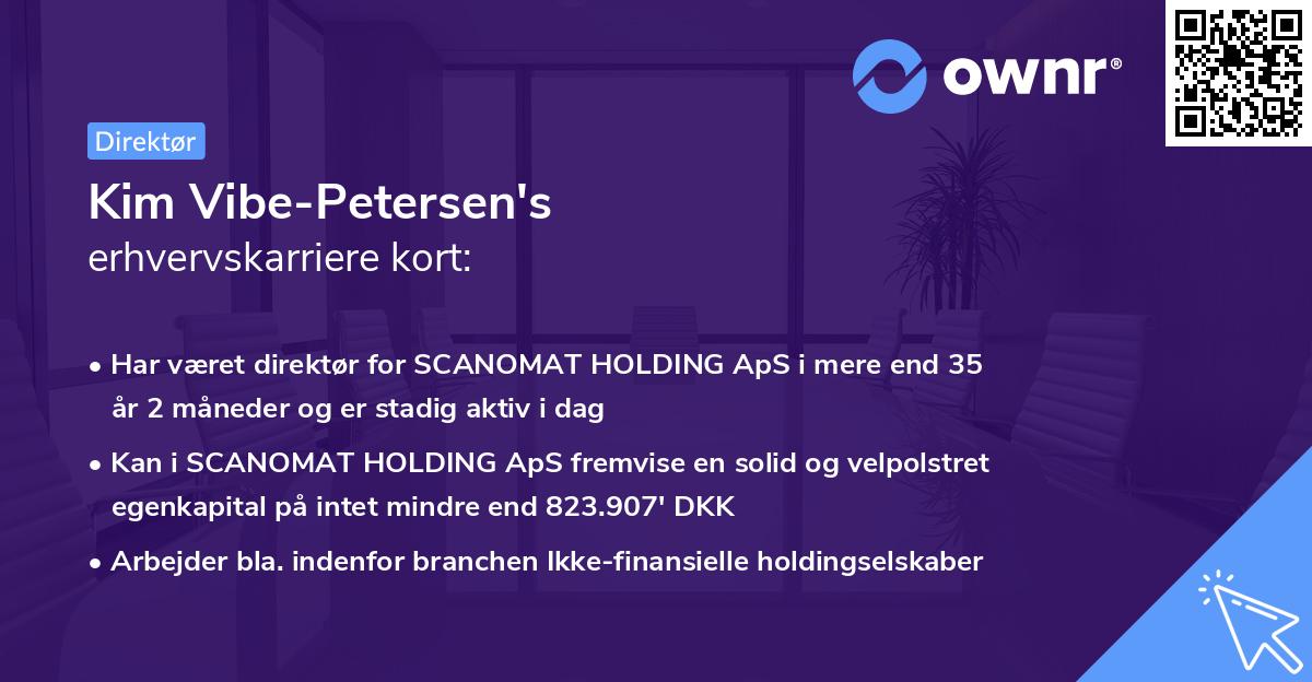 Kim Vibe-Petersen's erhvervskarriere kort