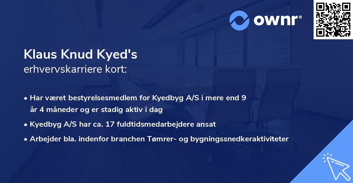 Klaus Knud Kyed's erhvervskarriere kort